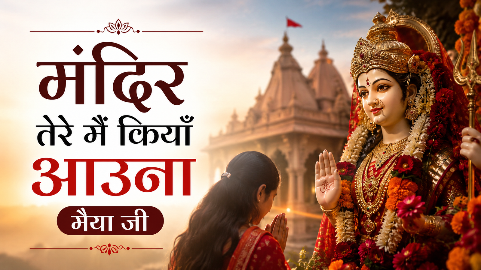 Mandir tere main kiyan auna maiya ji in Hindi