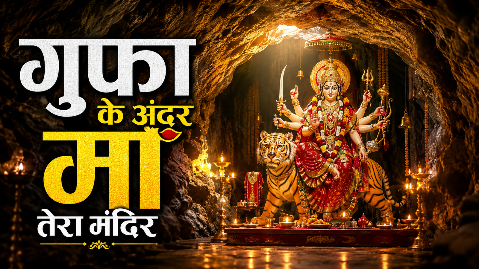 गुफा के अंदर माँ तेरा मंदिर